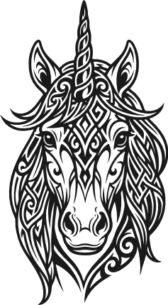 Mandala Unicorn Face Free SVG File for Members – Boho Unicorn clipart
