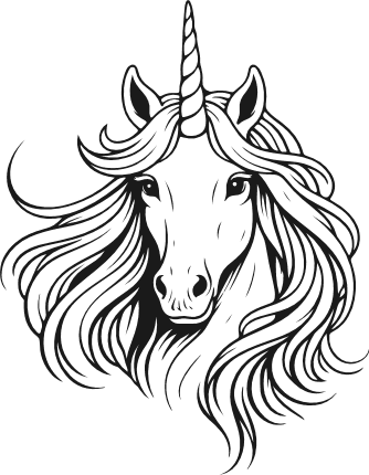 Elegant Unicorn Head Free SVG File for Members – Magical Unicorn Face Clipart