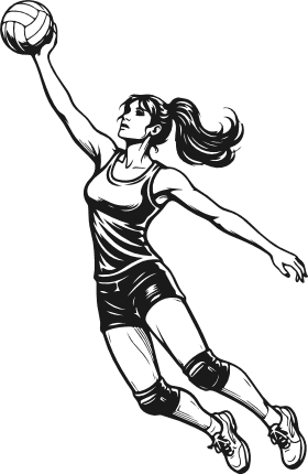 Female volleyball player jumping to spike Free SVG File for Members – volleyball clipart