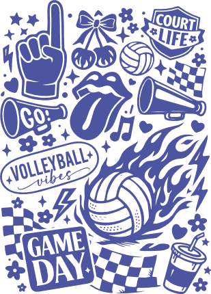 Volleyball Vibes, court life Free SVG File for Members – Sports tshirt design