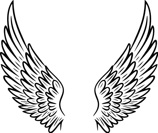 Elegant Feather Angel Wings Free SVG File - Spiritual, Wings clipart