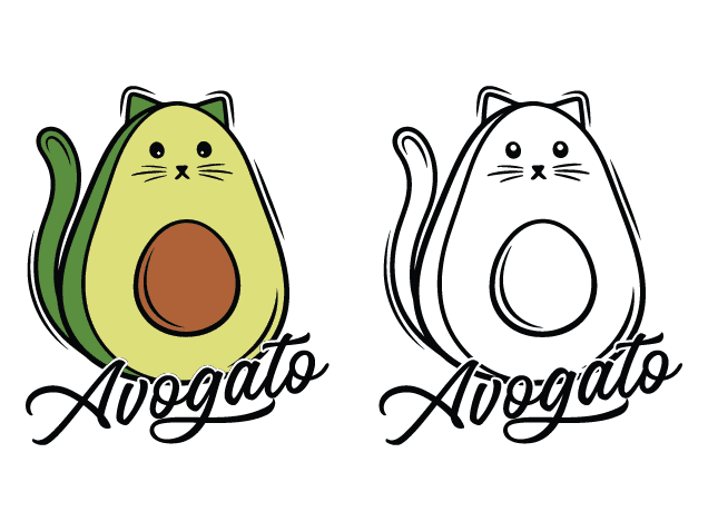 Avogato, Cute cat Free SVG File for Members – funny avocado cat design