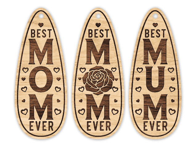 Best Mom Ever, Wooden Keychain Free SVG File Bundle for Members – mother's day gift