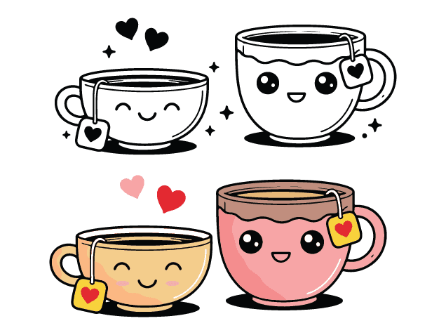 Cute Smiling Coffee Cup with Heart Tag Free SVG File Bundle for Members – coffee clipart