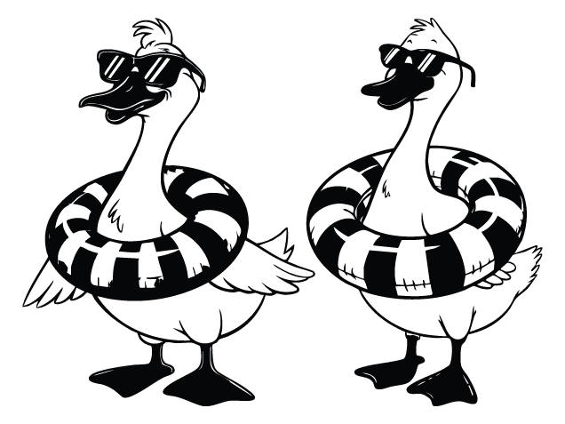 Cool Goose wearing sunglasses and a swim ring Free SVG File – Pool Duck clipart