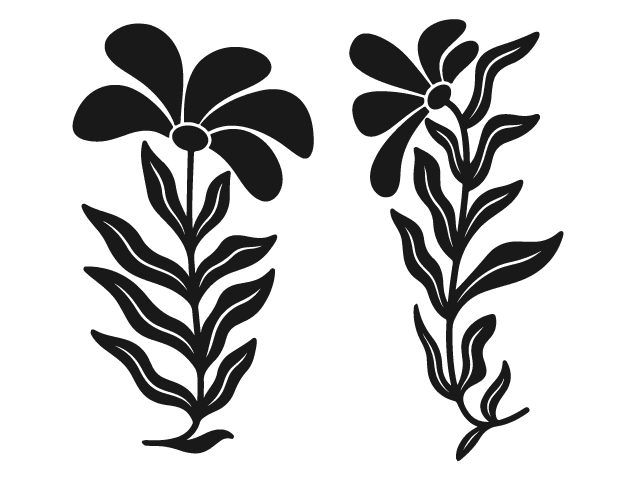 Minimal Floral Stem silhouette Free SVG File – wildflower clipart