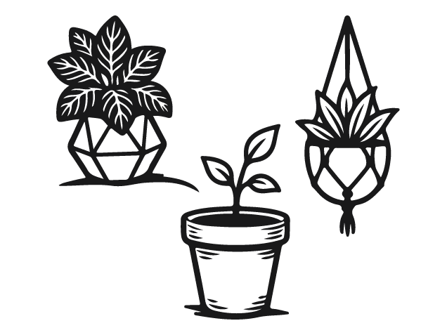 Geometric Planter, Hanging, Potted Plant Free SVG File bundle – Gardening, Indoor Plants clipart