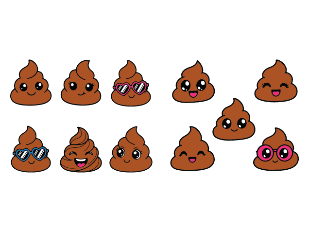 Cute Cartoon Poop Emoji Free SVG File Bundle for Members – Funny Emoji clipart