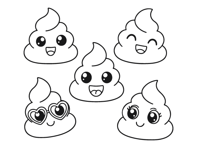 Cute Cartoon Poop Emoji Free SVG File Bundle for Members – Funny Emoji clipart
