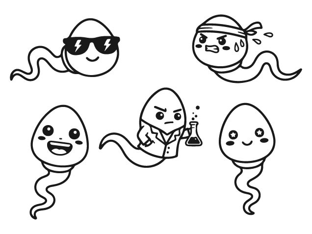 Funny Sperm Cartoon faces Free SVG File Bundle for Members – pregnancy clipart