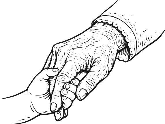 Child holding hand of grandma Free SVG File for Members – mother's day, clipart