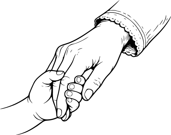 Child holding hand of mom Free SVG File for Members – mother's day, clipart