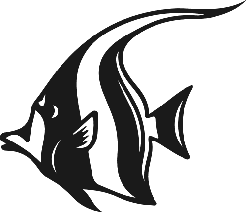 Angel Fish silhouette Free SVG File – fish clipart image