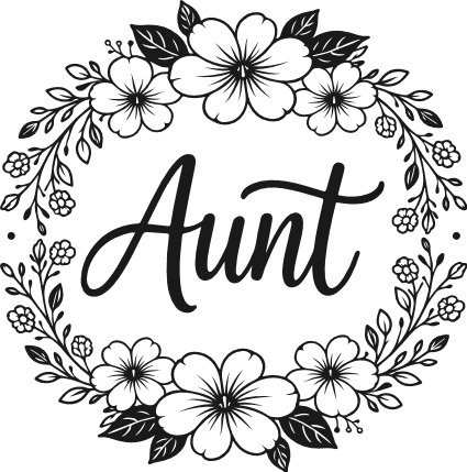 Aunt, floral frame Free SVG File for Members – aunt's day gift, tshirt design