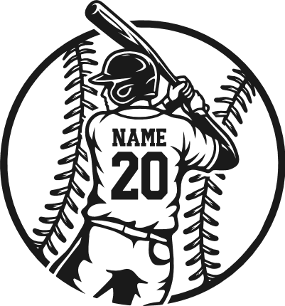 Baseball Player custom name Free SVG File for Members – personalized baseball design