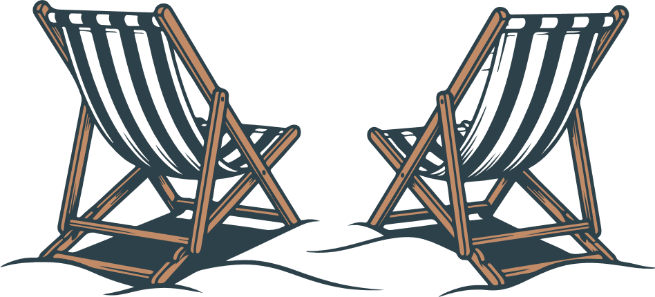 Beach deck chair Free SVG File for Members – Beach Vacation, sling chair clipart image