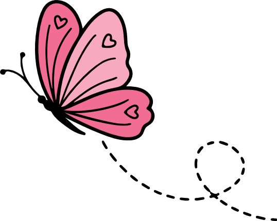 Cute Pink Flying Butterfly Free SVG File for Members – heart butterfly clipart