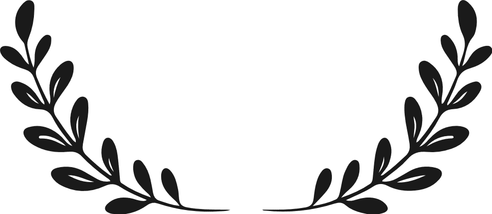 Minimal Leaf Branch Half Wreath Silhouette Free SVG File – leafy stem clipart image