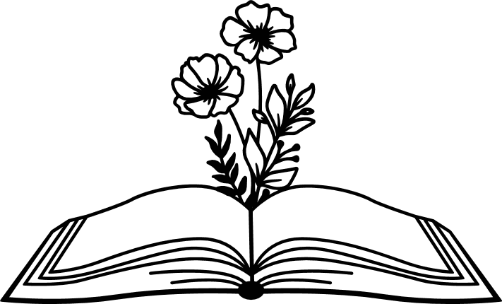 Flowers Growing from Open Book Free SVG File – floral book clipart image