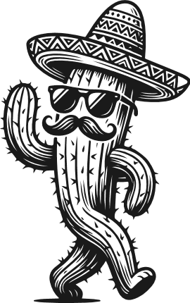 Dancing Cactus With Mariachi Hat Free SVG File for Members – sombrero cactus clipart
