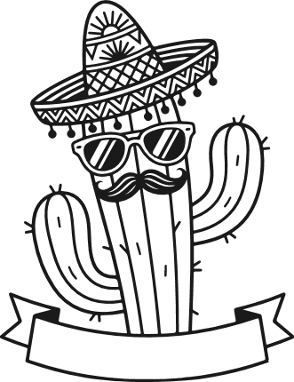 Cactus With Mariachi Hat and custom name Free SVG File for Members – cinco de mayo