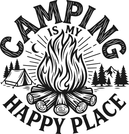 Camping Is My Happy Place SVG design for tshirt - Free SVG File for Members