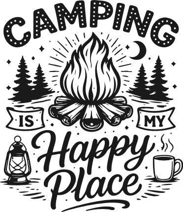 Camping Is My Happy Place Free SVG File for Members – camping tshirt design