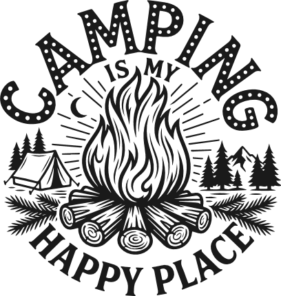 Camping Is My Happy Place Free SVG File – camping tshirt design