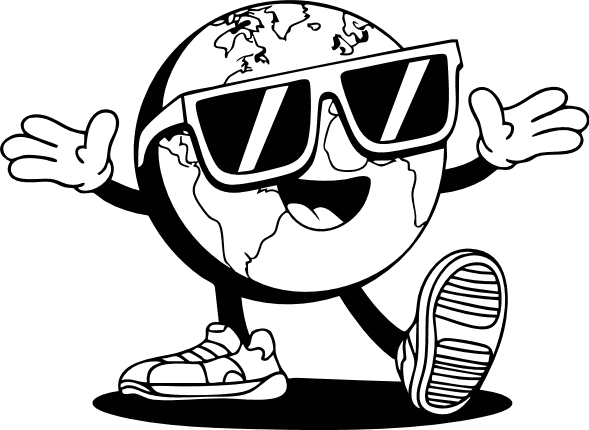 Cool Cartoon Earth Character with Sunglasses Free SVG File – Earth Day clipart