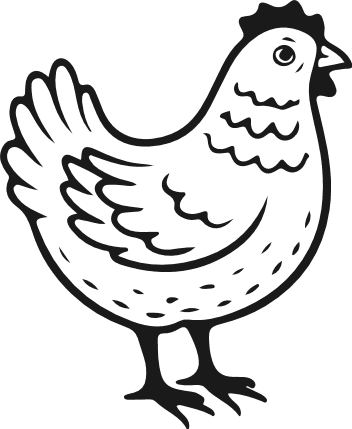 Cute Cartoon Chicken Free SVG File – Farm Hen Clipart image