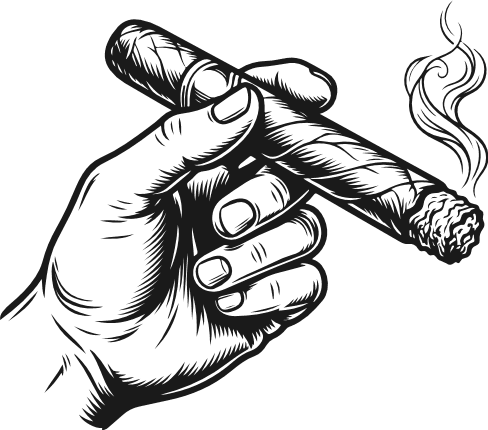 Burning Cigar in Hand Free SVG File for Members – Smoking Clipart image