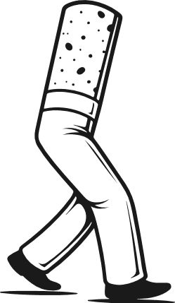 Walking Cigarette Mascot Free SVG File for Members – smoking character clipart