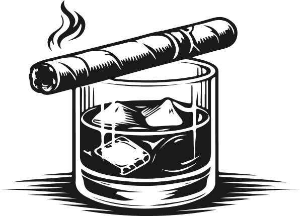 Burning Cigar and whiskey glass Free SVG File for Members – alcohol drink clipart