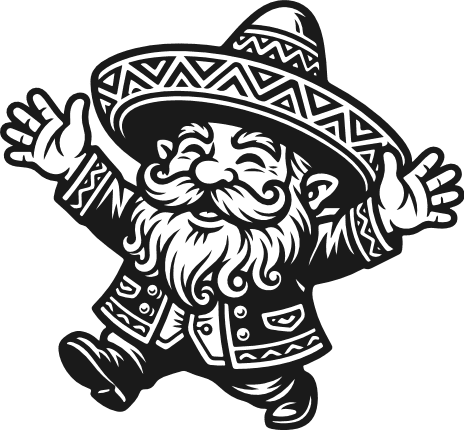 Cheerful Gnome with sombrero Free SVG File for Members – Cinco de Mayo gnome clipart