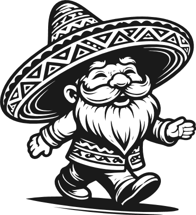 Chill Walking Gnome wearing sombrero Free SVG File for Members – Cinco de Mayo gnome clipart
