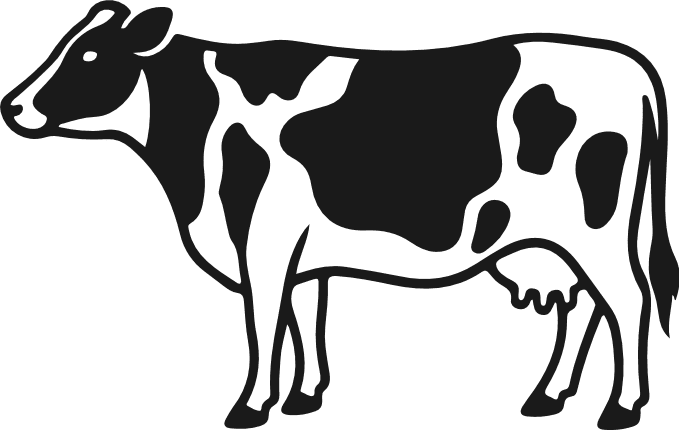Cow Silhouette Free SVG File for Members – farm animal clipart image