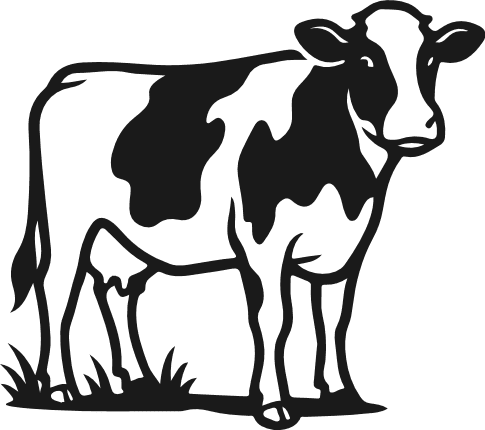 Dairy Cow Silhouette Free SVG File – farm animal clipart image