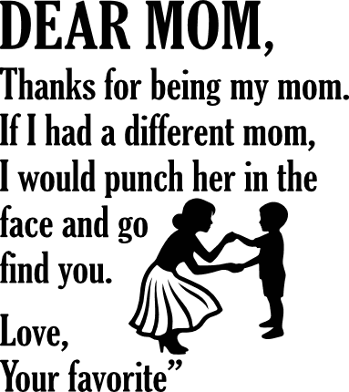 Dear Mom, Thanks For Being My Mom Free SVG File for Members – mother's day gift