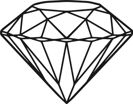 Minimal Diamond outline Free SVG File for Members – Gemstone, Diamond clipart