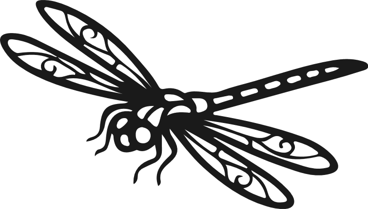 Dragonfly Silhouette Free SVG File for Members – insect clipart image