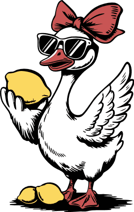 Cool Goose with sunglasses holding a lemon Free SVG File – Duck clipart image
