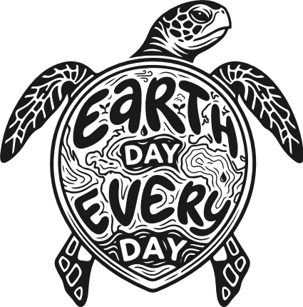 Earth Day, Every Day Free SVG File – sea turtle, wall sign