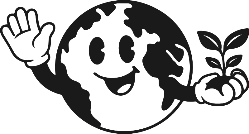 Cute Smiling Earth Mascot Holding Plant Free SVG File – Earth Day clipart