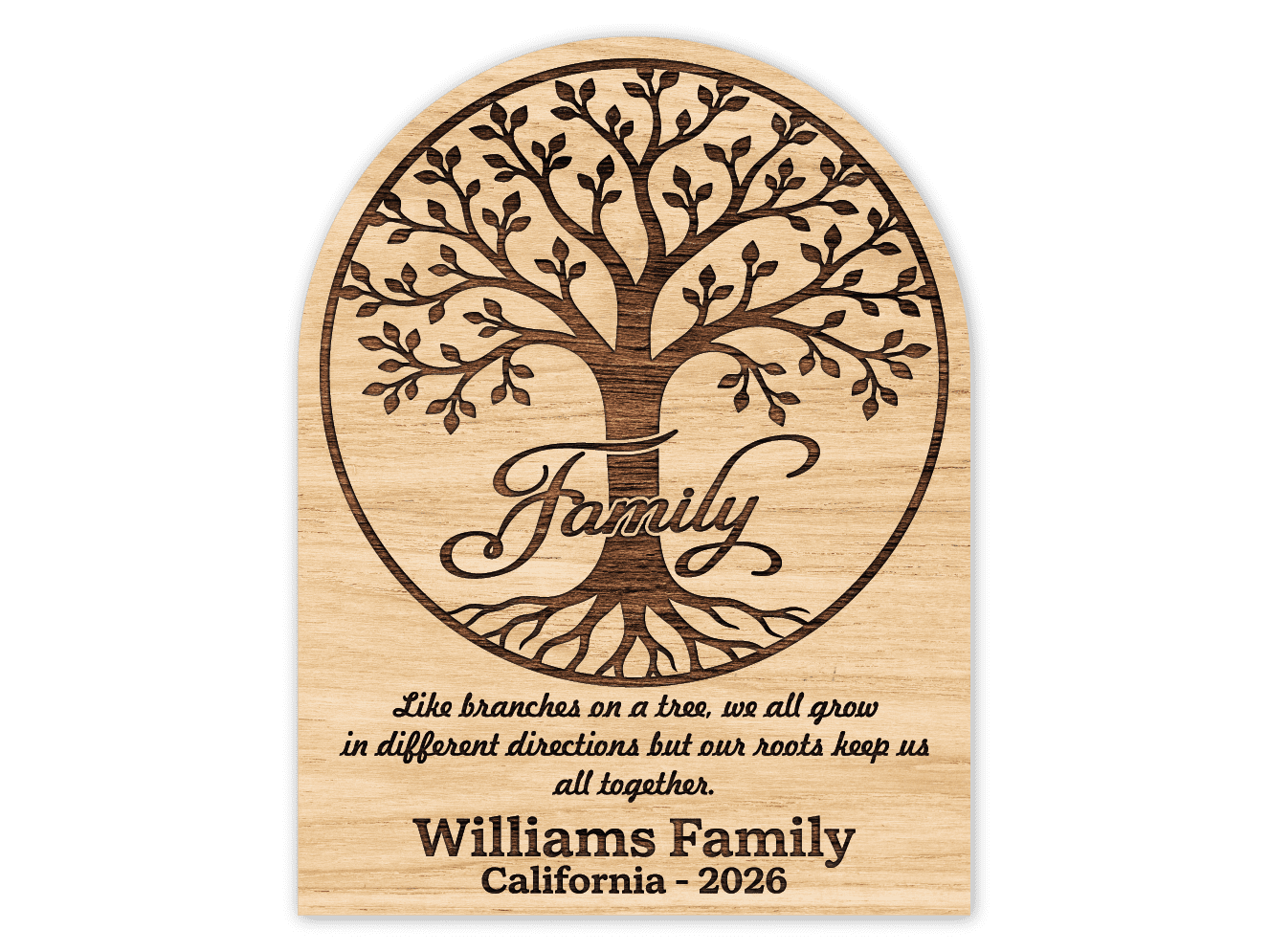 Family, Like Branches on a Tree, we all grow Free SVG File for Members – personalized family name design