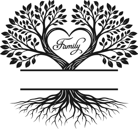 Family Tree Monogram frame Free SVG File for Members - Personalized family name design