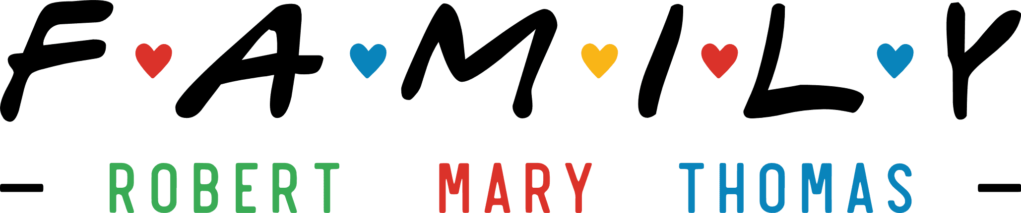 Family sign Free SVG File for Members – Personalized names matching tshirt design