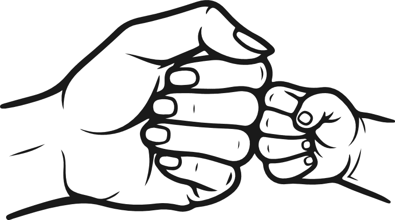 Adult and Kid Fist Bump Free SVG File for Members - family love, fist bump clipart