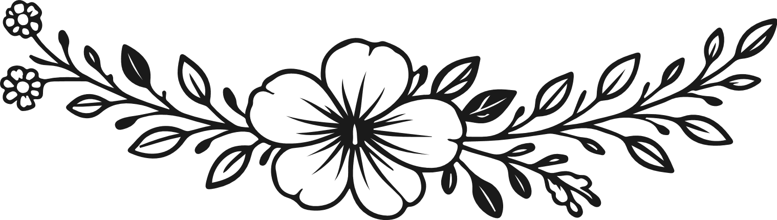 Simple Flower Vine Free SVG File – Floral Border clipart image
