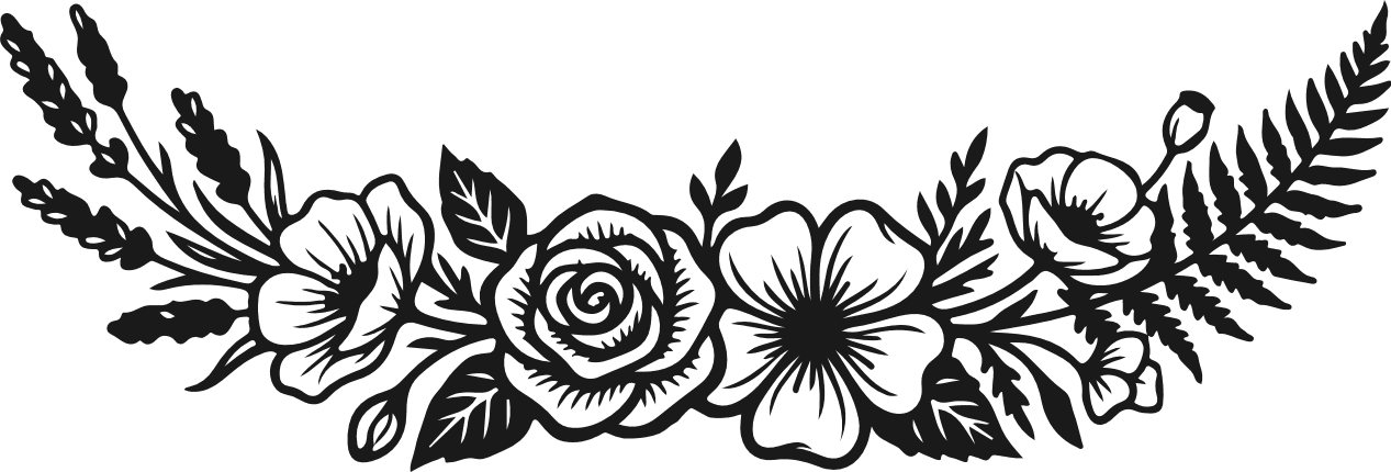 Botanical Flower Border Free SVG File for Members – Floral Divider clipart