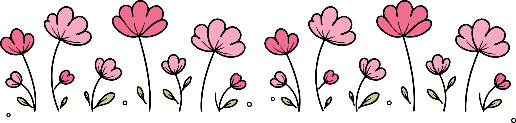 Cute Pink Flowers Free SVG File for Members – floral clipart image